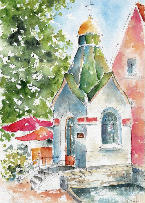 Impressionism Greeting Card featuring the painting Chapel In Tallinn by Pat Katz