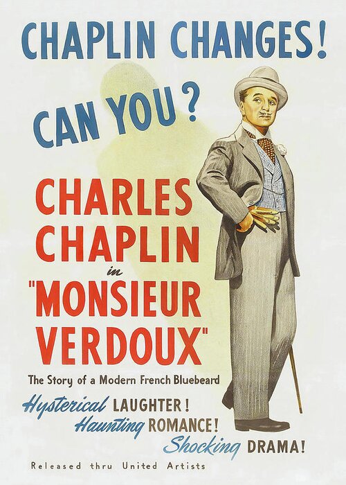 Charles Chaplin Greeting Card featuring the photograph CHARLIE CHAPLIN in MONSIEUR VERDOUX -1947-, directed by CHARLIE CHAPLIN. by Album