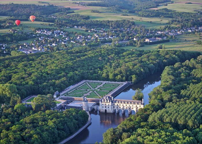 Chenonceau Greeting Card featuring the photograph Chateau de Chenonceau From Above by Matthew DeGrushe