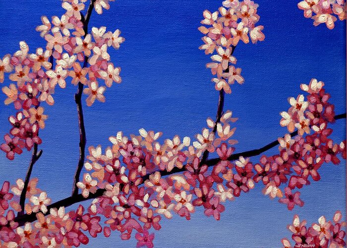 Lic Greeting Card featuring the painting Cherry Blossoms by John Nolan