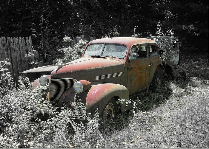 Car Greeting Card featuring the photograph Chevy Rust by Steven Nelson