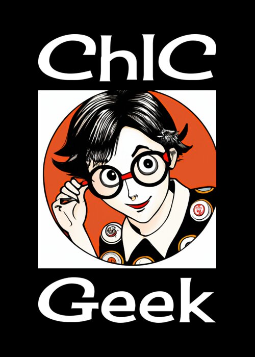 Chic Geek Greeting Card featuring the digital art Chic Geek by Caterina Christakos