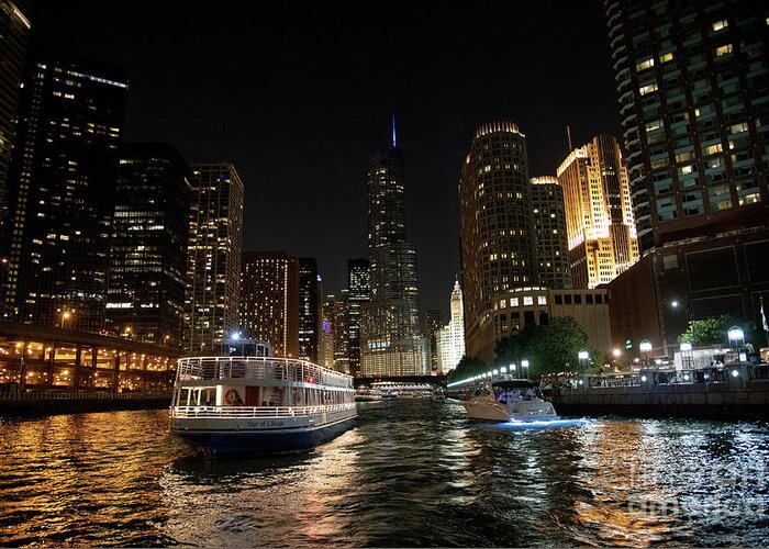 Chicago Boat Tour Greeting Card featuring the photograph Chicago Habor View by FineArtRoyal Joshua Mimbs