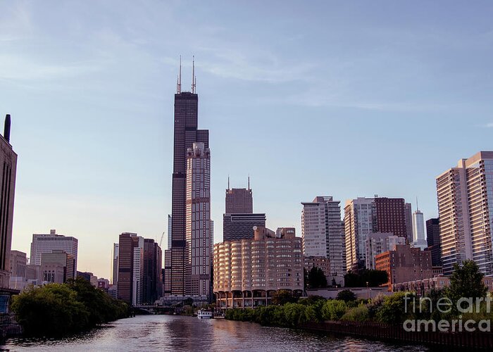Joshua Mimbs Greeting Card featuring the photograph Chicago River by FineArtRoyal Joshua Mimbs