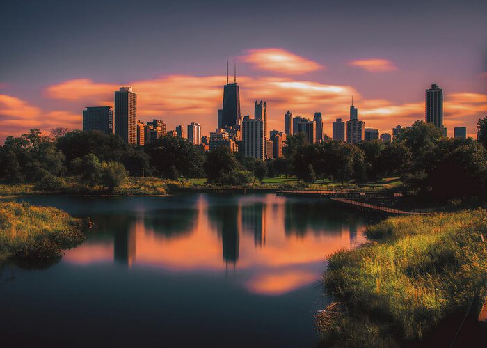 Chicago Greeting Card featuring the photograph Chicago skyline from Lincoln Park by Jay Smith