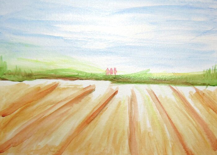 Fields Greeting Card featuring the painting Childhood Memories by Loretta Nash