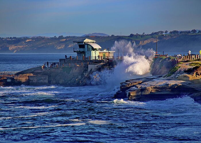 Children's Greeting Card featuring the photograph Children's Pool La Jolla in Winter by Russ Harris