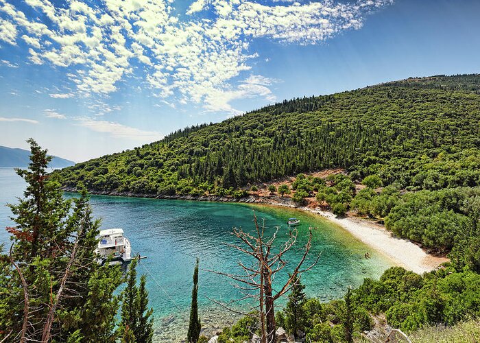Chorgota Greeting Card featuring the photograph Chorgota beach in Kefalonia, Greece by Constantinos Iliopoulos