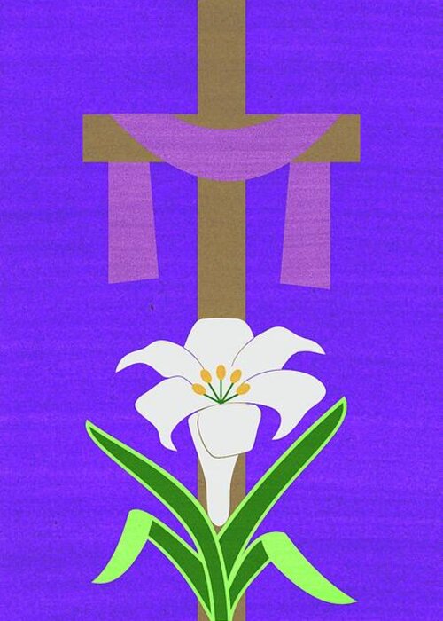 Easter Greeting Card featuring the mixed media Christ is Risen Easter Banner by Donna Mibus