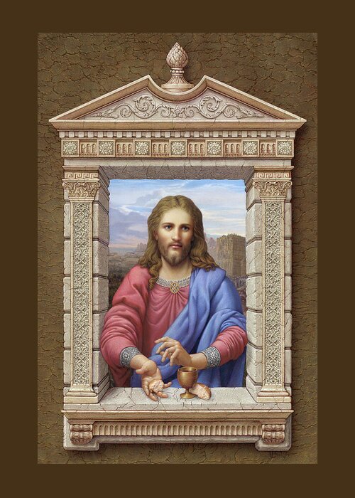 Christian Art Greeting Card featuring the painting Christ 2 #1 by Kurt Wenner
