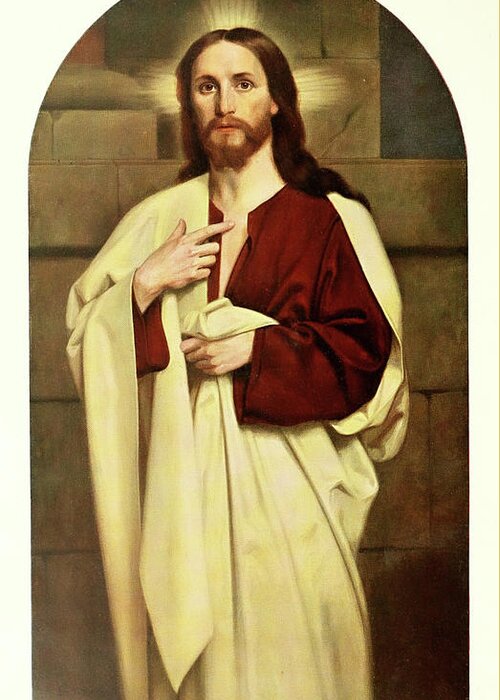 Christliche Kunst 5 1908 Greeting Card featuring the painting Christ by M Emonds