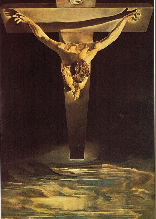 Salvador Greeting Card featuring the painting Christ of Saint John of the Cross by Salvador Dali