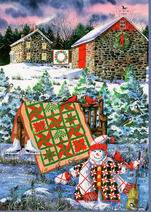 Christmas Greeting Card featuring the painting Christmas Cheer by Diane Phalen