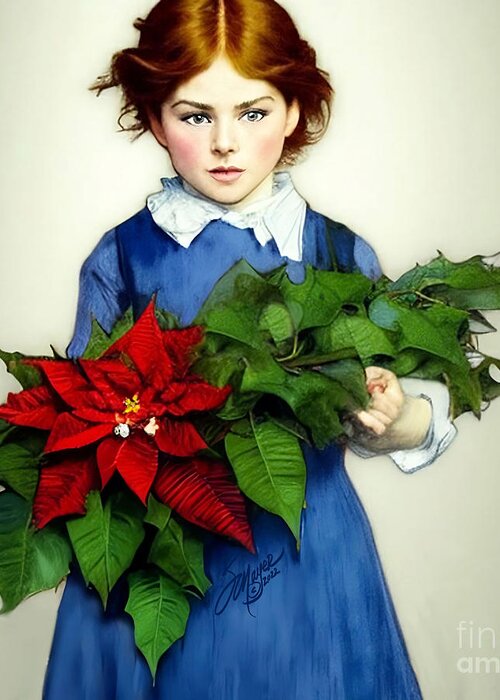 Christmas Art Greeting Card featuring the digital art Christmas Child #2 by Stacey Mayer