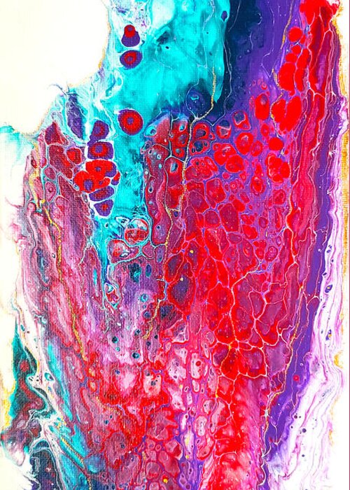 Abstract Greeting Card featuring the painting Coral Cheers by Christine Bolden