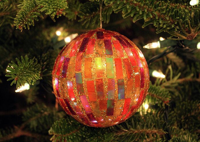 Christmas Greeting Card featuring the photograph Christmas Disco Ornament by Cynthia Guinn