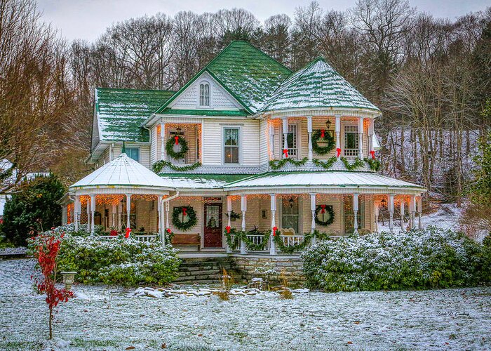 Christmas Greeting Card featuring the photograph Christmas House by Dale R Carlson