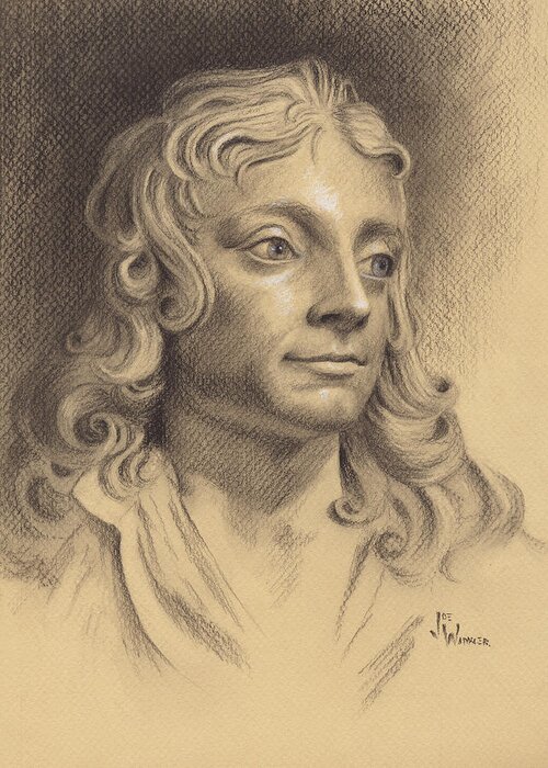 British Greeting Card featuring the drawing Christopher Wren by Joe Winkler