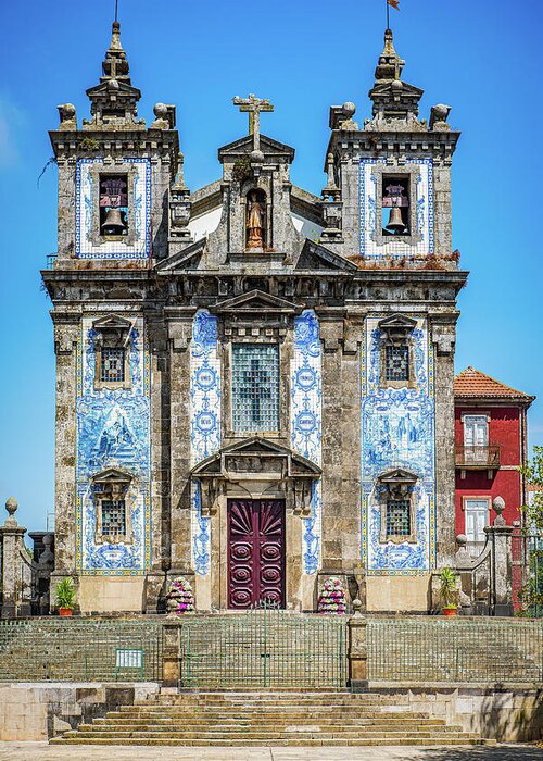 Portugal Photography Greeting Card featuring the photograph Church In Porto by Marla Brown