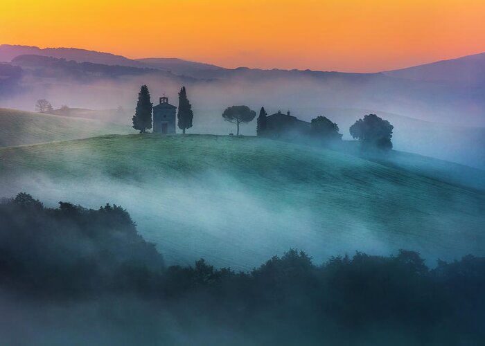 Italy Greeting Card featuring the photograph Church On the Hill by Evgeni Dinev