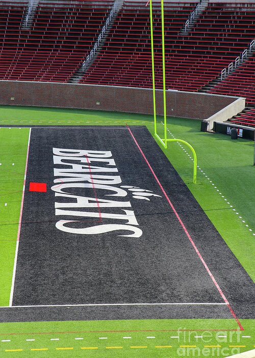 End Zone Greeting Card featuring the photograph Cincinnati Bearcats End Zone at Nippert Stadium 9321 by Jack Schultz