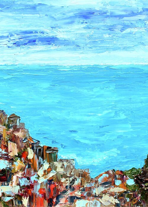 Landscape Greeting Card featuring the painting Cinque Terre 2 by Teresa Moerer