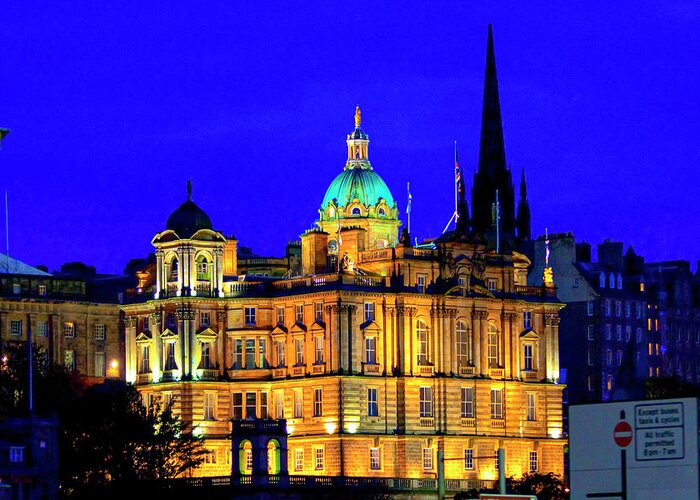 City Of Edinburgh Scotland Greeting Card featuring the digital art City of Edinburgh Scotland by SnapHappy Photos