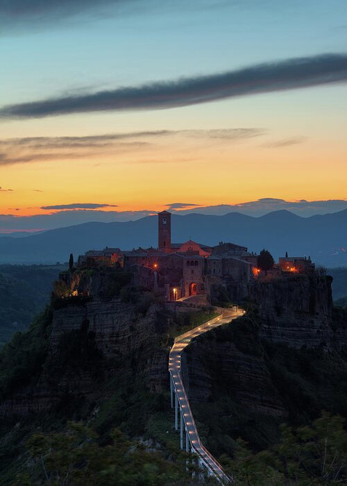 Ancient Greeting Card featuring the photograph Civita di Bagnoregio, Italy by Mirko Chessari