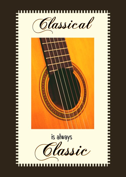 Guitar Greeting Card featuring the digital art Classical Guitar by Judy Kennedy