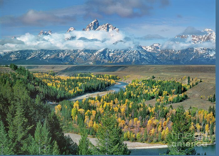 Dave Welling Greeting Card featuring the photograph Clearing Storm Snake River Overlook Grand Tetons Np by Dave Welling