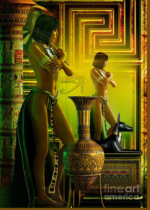 Cleopatra Greeting Card featuring the digital art Cleo Reflections by Shadowlea Is