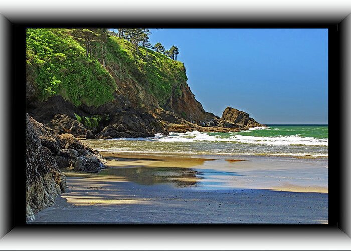 Beach Greeting Card featuring the photograph Cliffs and Sandy Beach by Richard Risely