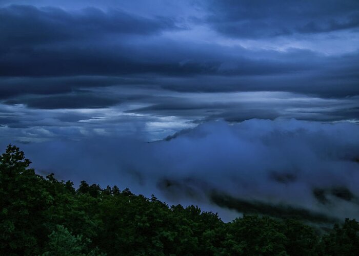 Blue Ridge Parkway Greeting Card featuring the photograph Cloud Layers by Deb Beausoleil