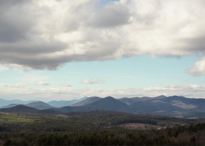 Blue Ridge Mountains Greeting Card featuring the photograph Clouds and Mountains by Joni Eskridge