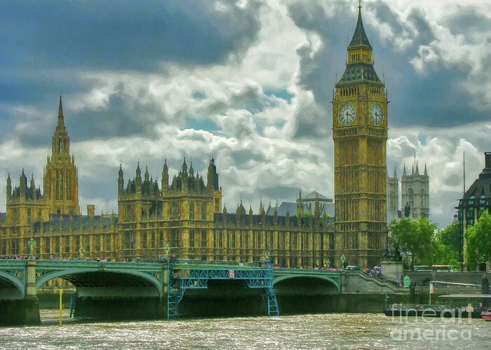 Clouds Over London Greeting Card featuring the photograph Clouds Over London by Mel Steinhauer