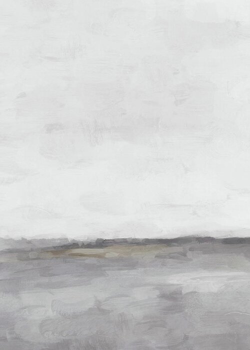 Grey Greeting Card featuring the painting Cloudy Horizon I by Rachel Elise
