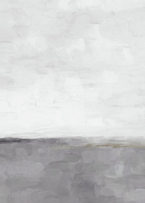 Grey Greeting Card featuring the painting Cloudy Horizon II by Rachel Elise