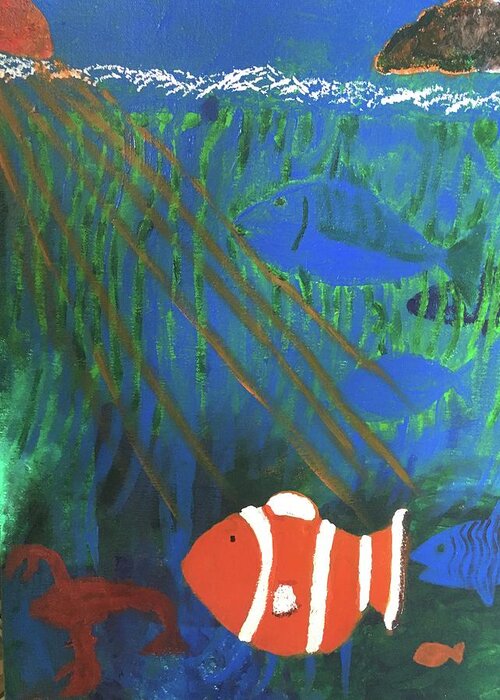  Greeting Card featuring the digital art Clown fish by Robert Lennon