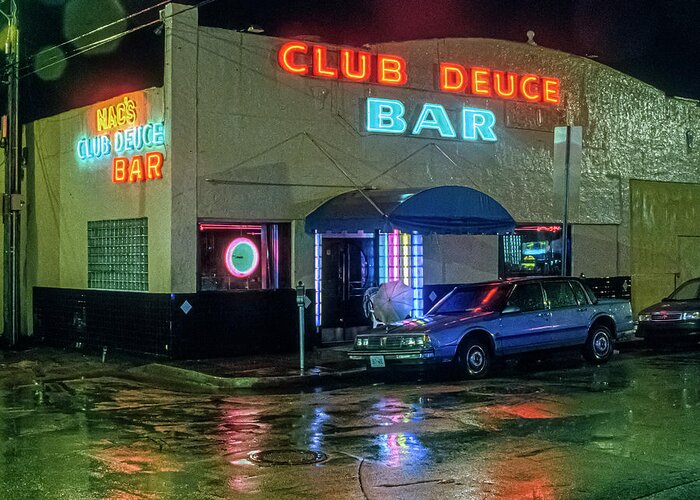 © 2021 Lou Novick All Rights Reversed Greeting Card featuring the photograph Club Deuce Bar by Lou Novick
