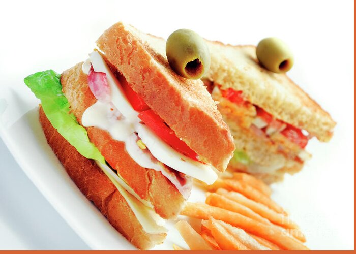Sandwich Greeting Card featuring the photograph Club sandwiches by Jelena Jovanovic