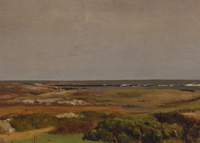 Jervis Mcentee (1828-1891) Coast Of Maine. Maine Greeting Card featuring the painting Coast of Maine by Artistic Rifki