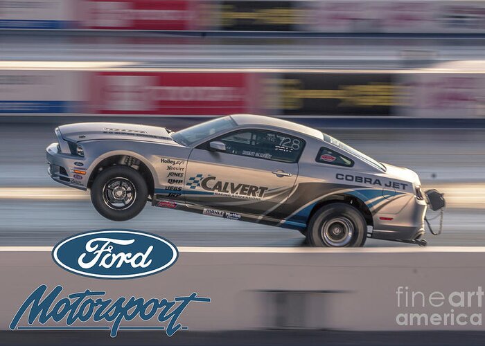 Ford Greeting Card featuring the photograph Cobra Jet action by Darrell Foster