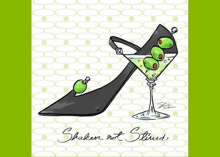 Shoes Greeting Card featuring the mixed media Cocktail Shoes Shoetini by Shari Warren