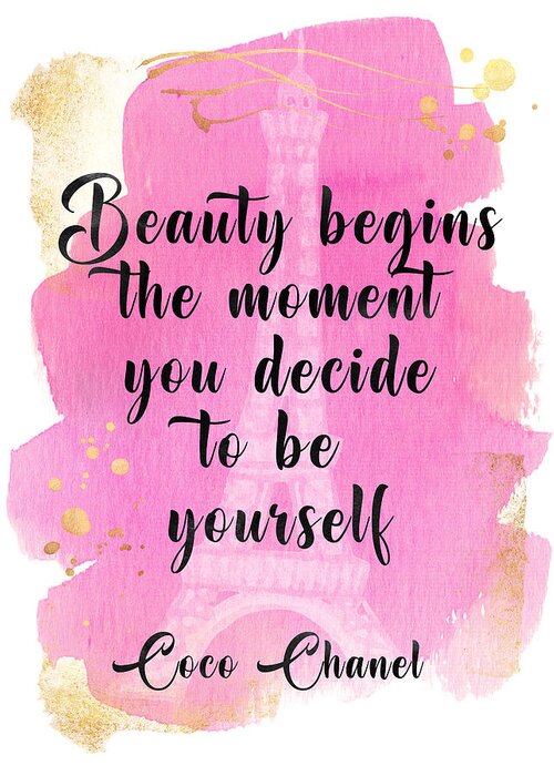 Buy Coco Chanel Quote Classy and Fabulous Art Pink Art Online in India 