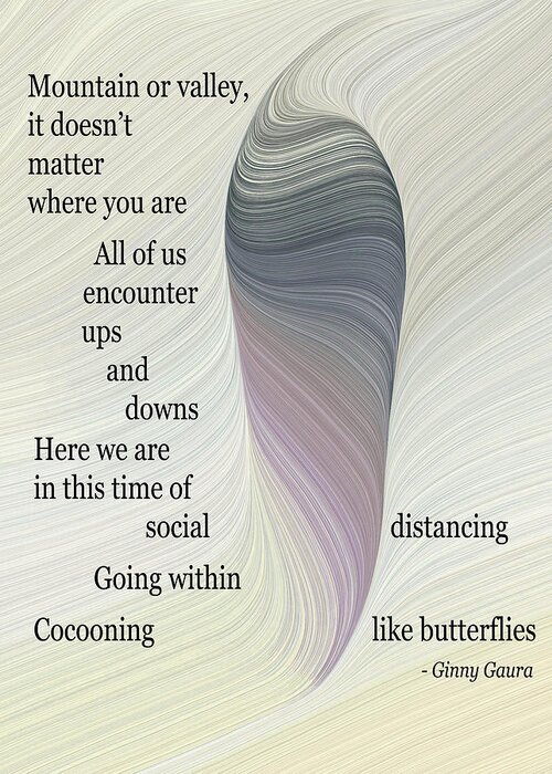 Poetry Greeting Card featuring the digital art Cocooning Poem by Ginny Gaura by Ginny Gaura