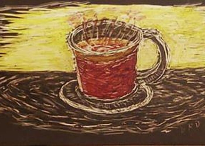 Coffee Greeting Card featuring the drawing Coffee by Branwen Drew