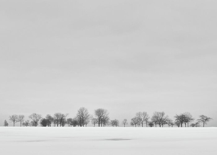 Black And White Greeting Card featuring the photograph Cold Horizon by Scott Norris
