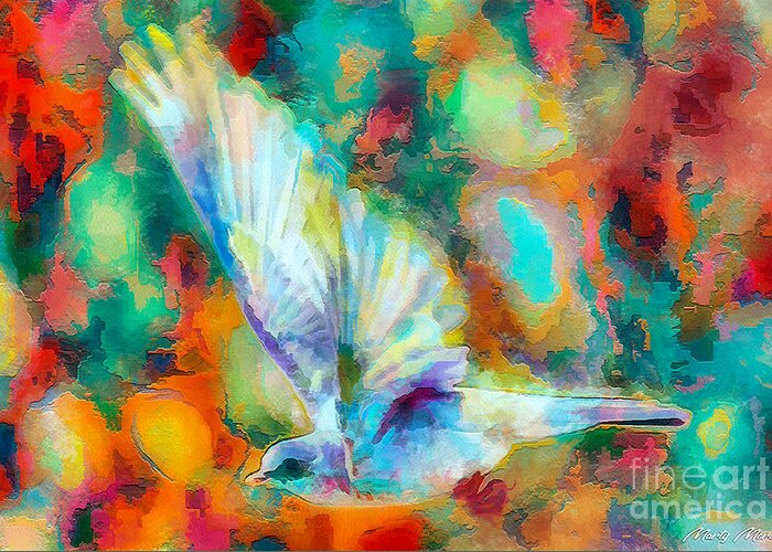 Bird Lovers Greeting Card featuring the digital art Colorful Bird V1 by Marty's Royal Art