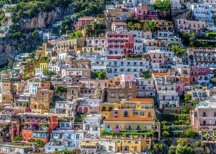 Amalfi Greeting Card featuring the photograph Colorful Positano by David Downs