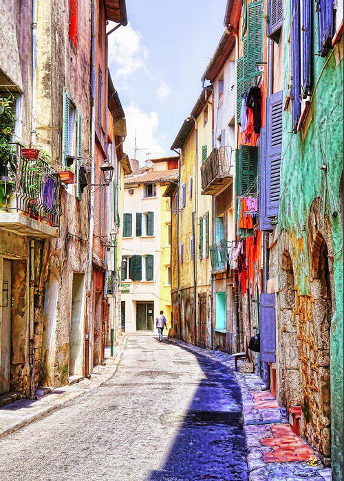 Old Walls Greeting Card featuring the photograph Colors of Provence, France by Tatiana Travelways